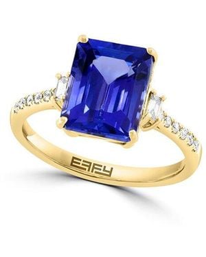 Effy Fine Jewelry 14K 3.05 Ct. Tw. Diamond & Tanzanite Ring - Blue