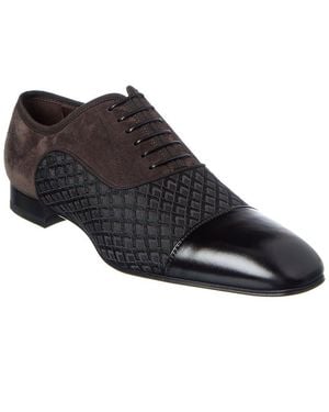 Christian Louboutin Greggo Suede & Leather Oxford - Black