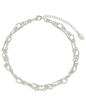 Sterling Forever Radella Layered Chain Ankle Bracelet - White