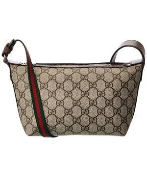 Gucci Ophidia Mini Gg Supreme Canvas & Leather Shoulder Bag - Brown