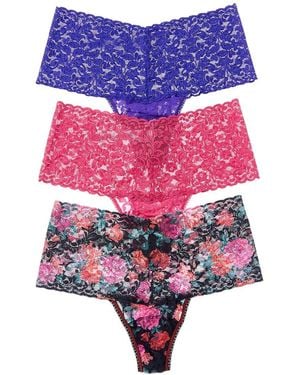 Hanky Panky 3Pk Rolled Retro Thong - Multicolour