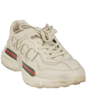 Gucci Calfskin Rating Sneaker (Authentic Pre-Loved) - Natural