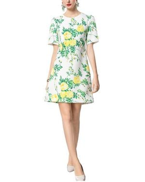 BURRYCO Short Sleeve Mini Dress - Yellow