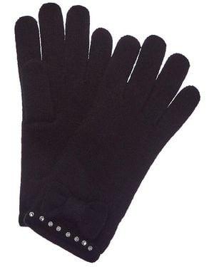 Portolano Black Wool-blend Gloves - Blue