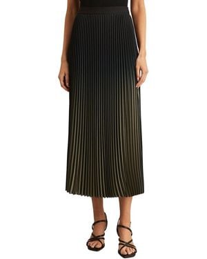 Reiss Marlie Pleated Maxi Skirt - Black