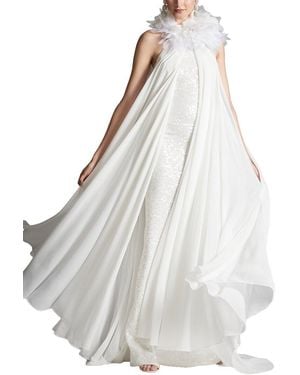 Sachin & Babi Aphrodite Overlay Gown - White