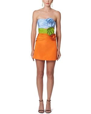 Carolina Herrera Cutout Silk Mini Dress - Orange