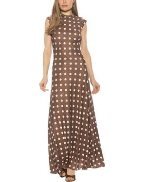 Alexia Admor Nalani Mock Neck Sleeveless Maxi Dress - Brown