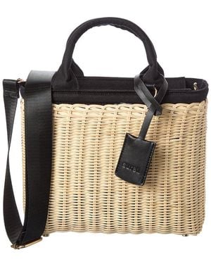 Surell Accessories Picnic Straw Crossbody - Black