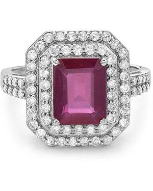 Forever Creations USA Inc. Forever Creations 14k 3.69 Ct. Tw. Diamond & Ruby Double Halo Ring - Pink