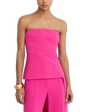 Reiss Skye Strapless Drape Detail Structured Top - Pink