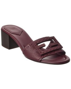 Fendi Baguette Leather Sandal - Red
