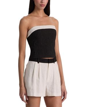 Alice + Olivia Kelly Strapless Crop Top - Black