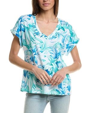 Tommy Bahama Kauai Legendary Leaves V-Neck T-Shirt - Blue