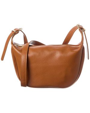 Italian Leather Shoulder Bag - Brown