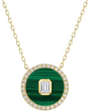 Sabrina Designs 14K 3.94 Ct. Tw. Diamond & Malachite Medallion Necklace - Green