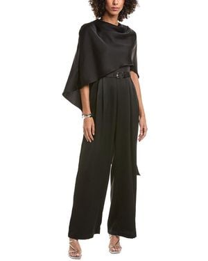 Halston Paulette Crepe Jumpsuit - Black