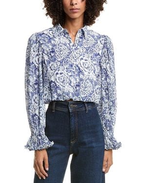 Cinq À Sept Sketchbook Floral Zendaya Top - Blue