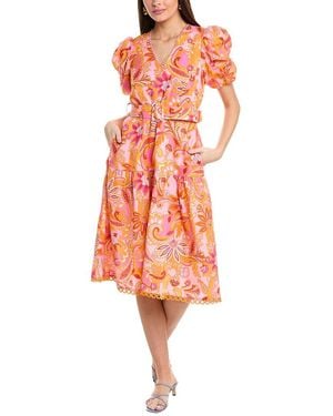 Hale Bob Mary Linen Dress - Red