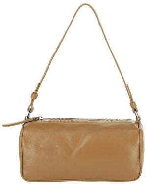 BY FAR Eva Creased Leather Shoulder Bag - Brown