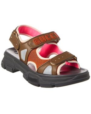 Gucci Leather & Rubber Sandal - Red