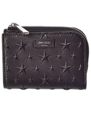 Jimmy Choo Compact Zip Leather Wallet - Black