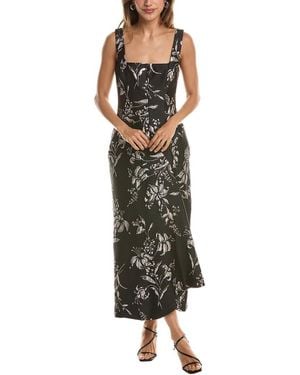 Lela Rose Metallic Floral Jacquard Silk-Blend Cascade Dress - Green