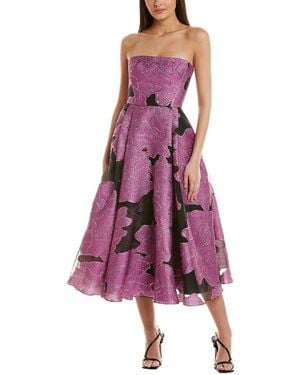ML Monique Lhuillier Elle Strapless Midi Dress - Purple