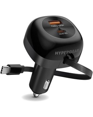 Hypergear Speedboost 60w Retractable Car Charger - Black