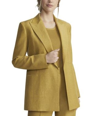 Lafayette 148 New York Peak Lapel Linen-Blend Blazer - Yellow