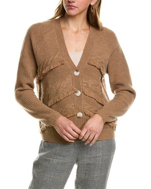 Kier + J Kier + J Fringe Wool & Cashmere-blend Jumper - Brown