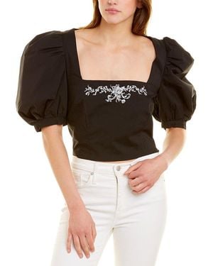 Caroline Constas Long Sleeve Delilah Top - Black