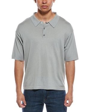 FRAME Frame Silk-Blend Polo Jumper - Grey