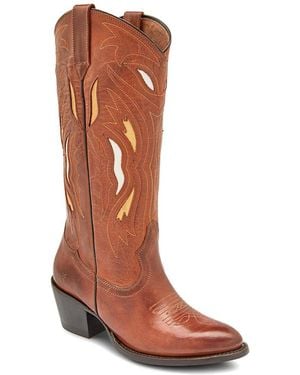 Frye Shelby Deco Stitch Leather Boot - Brown