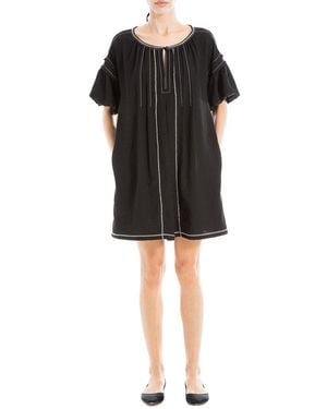 Max Studio Bubble Sleeve Short Dress - Black
