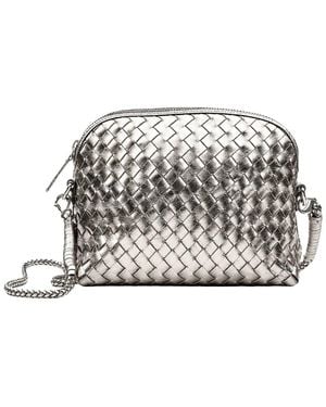 Dragon Diffusion Chunky Fellini Leather & Straw Pochette - White