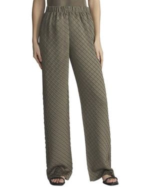 Lafayette 148 New York Diamond Plisse Riverside Pant - Green