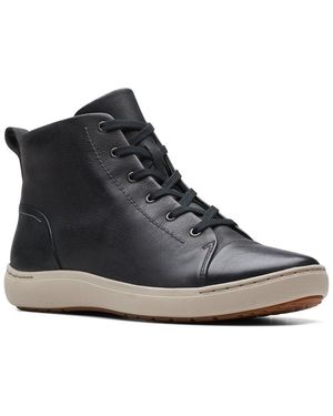 Clarks Nalle Vine Leather Trainer - Black