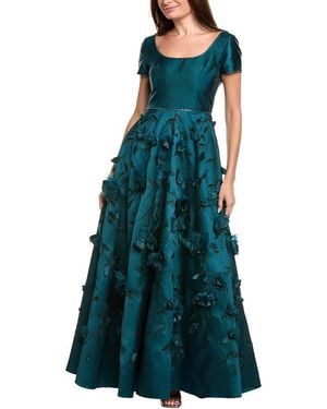 THEIA Selma 3D Flower Gown - Green