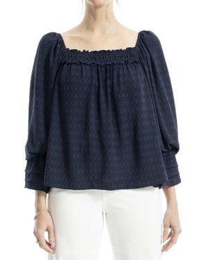 Max Studio Square Neck Top - Blue