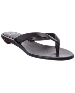 Christian Louboutin Miss Z Thong Leather Sandal - Black
