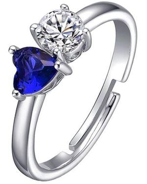 Genevive Jewelry Silver Cz Ring - Blue