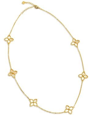 Savvy Cie 18k Over Silver 15mm Station Necklace - Metallic