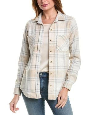 Beach Lunch Lounge Button Front Shirt Jacket - White