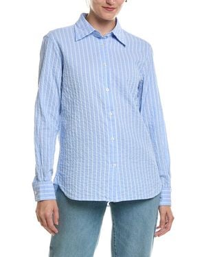 Officine Generale Colombe Textured Woven Shirt - Blue