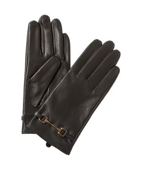 Phenix Horsebit Cashmere-Lined Leather Gloves - Gray