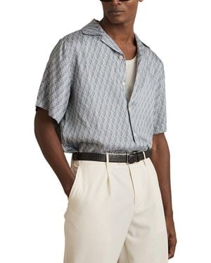 Reiss Relic Monogram Printed Shirt - Grey
