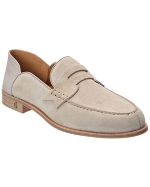 Christian Louboutin Penny Suede Loafer - White