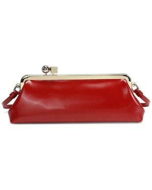 Tiffany & Fred Paris Frame Leather Shoulder Bag - Red