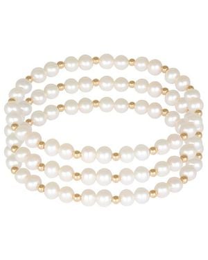 Splendid 6Mm Pearl 10K Bracelet - White